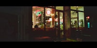 a restaurant is open at night